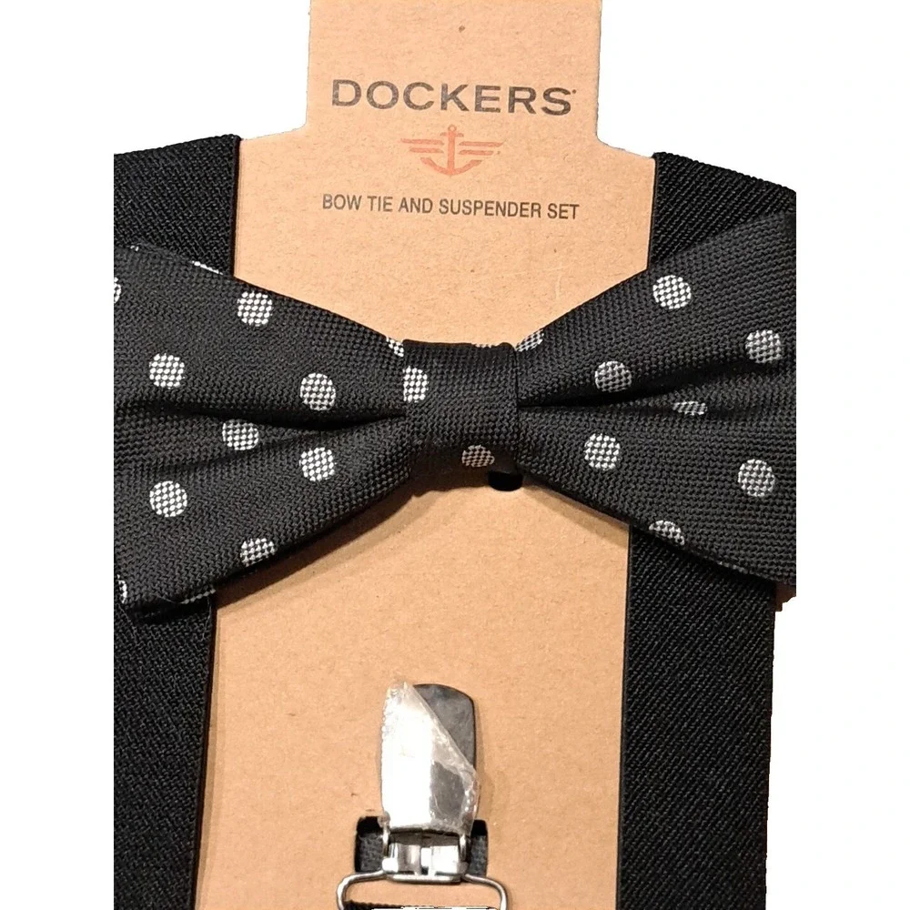 Dockers Bow Tie And Supenders Set Black